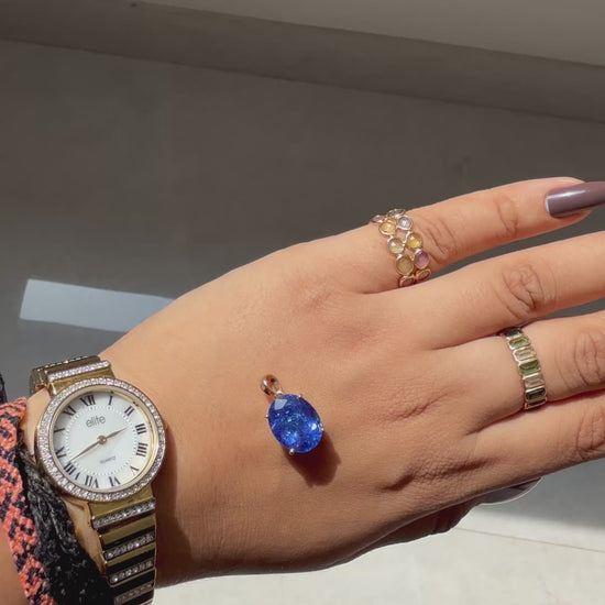 Oval Tanzanite Pendant in 18K Gold - process video