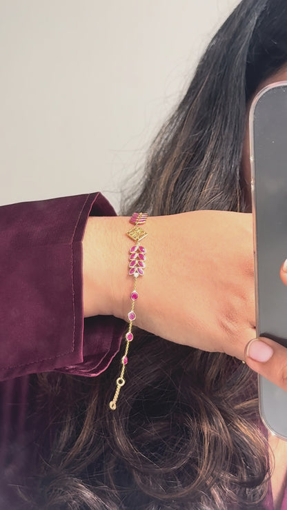 Ruby & Diamond Station Bracelet in 18K Gold - process video