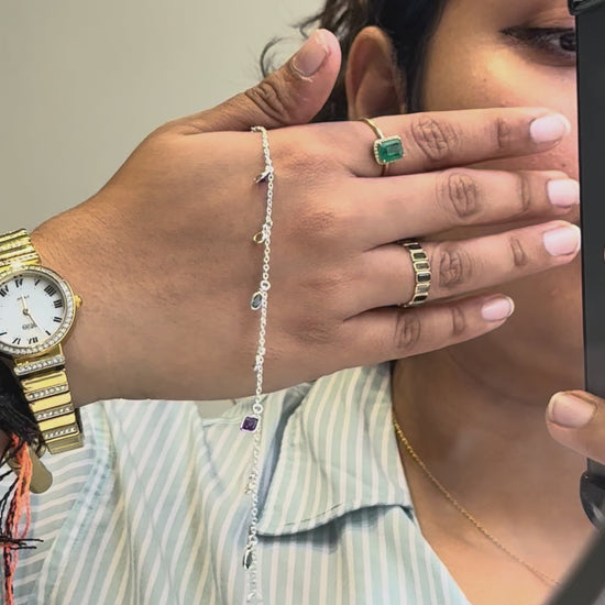 Faceted Multi Gemstone Charm Bracelet in 925 Silver – Handmade Everyday Layering Jewelry - process video