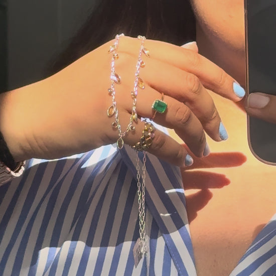 Citrine Confetti Necklace in 925 Silver | Multi-Strand Drops - process video