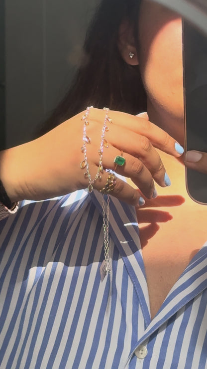 Citrine Confetti Necklace in 925 Silver | Multi-Strand Drops - process video