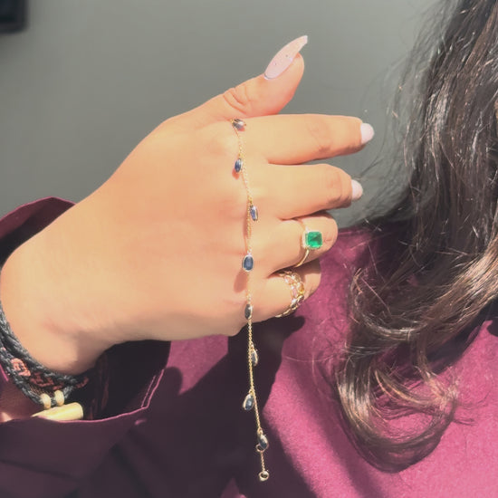 Sapphire Drop Bracelet in 18K Gold - process video