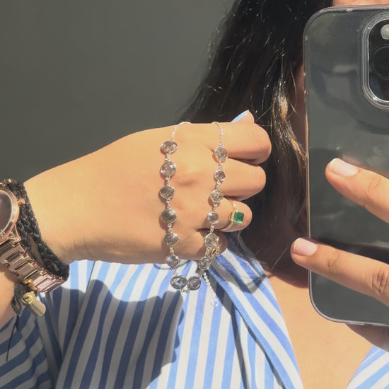 Black Rutilated Quartz Necklace in 925 Silver | Multi-Strand - process video