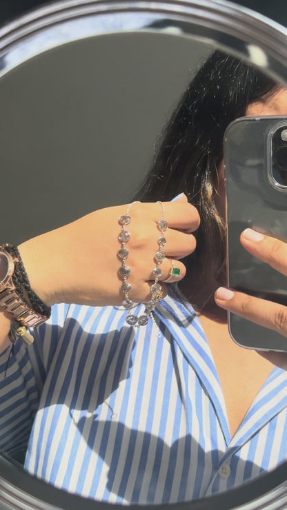 Black Rutilated Quartz Necklace in 925 Silver | Multi-Strand - process video