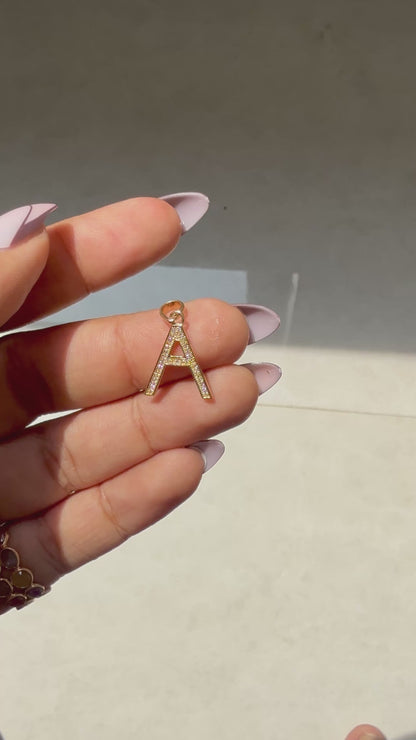 Diamond Initial Pendant Letter A in 18K Gold - process video